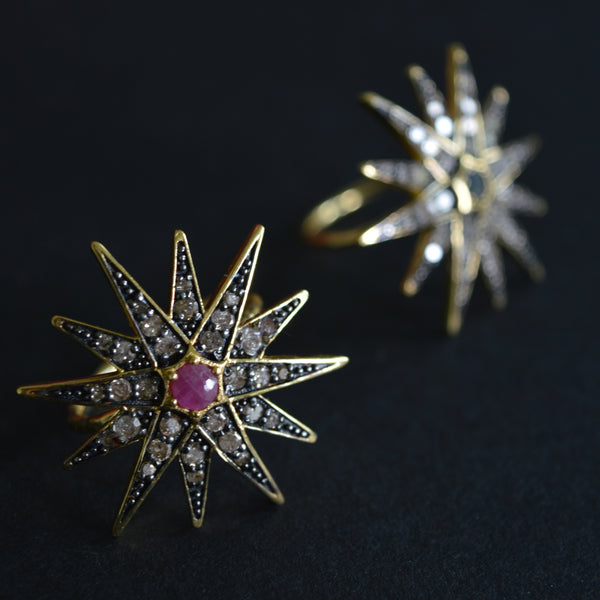 The Ophelia Ring in Sapphire or Ruby Centre