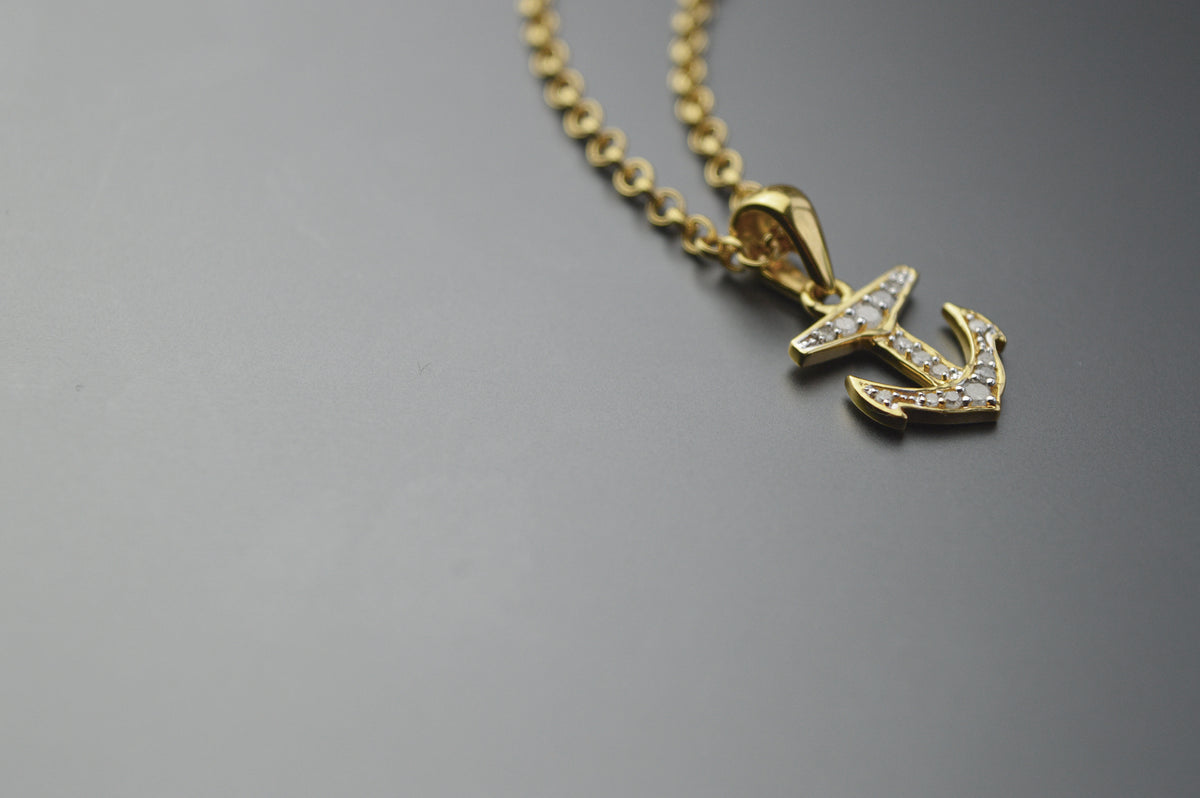 Melinda Necklace - Small Diamond Anchor – Sweet Marie Jewellery