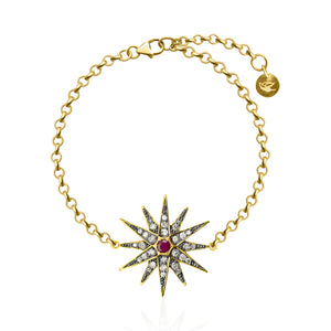 The Ophelia Bracelet - Diamond and Ruby Star