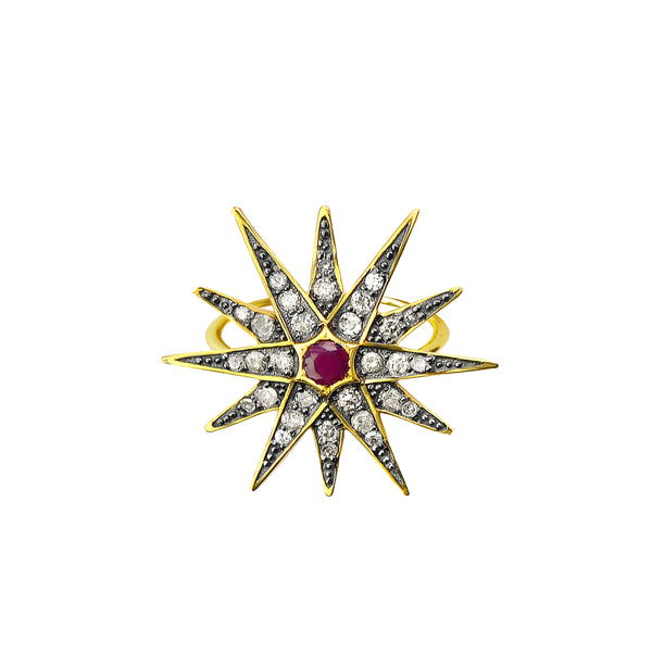 The Ophelia Ring in Sapphire or Ruby Centre