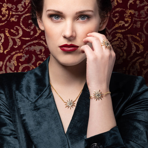 The Ophelia Necklace - Diamond and Sapphire Star