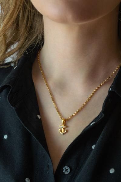 Marianne Necklace - Gold and Silver Anchor