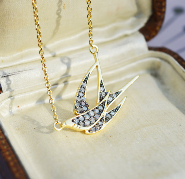 Johanna Necklace - Diamond Swallow