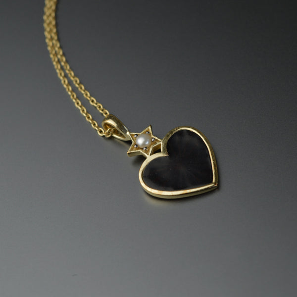 The Amy Necklace in Black Enamel