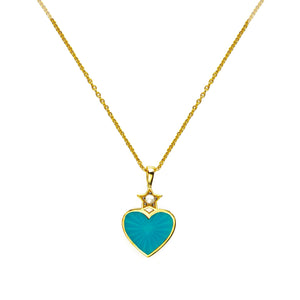 Amy Necklace in Turquoise Enamel