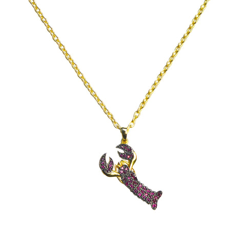 The Grace Necklace - Ruby Lobster Pendant